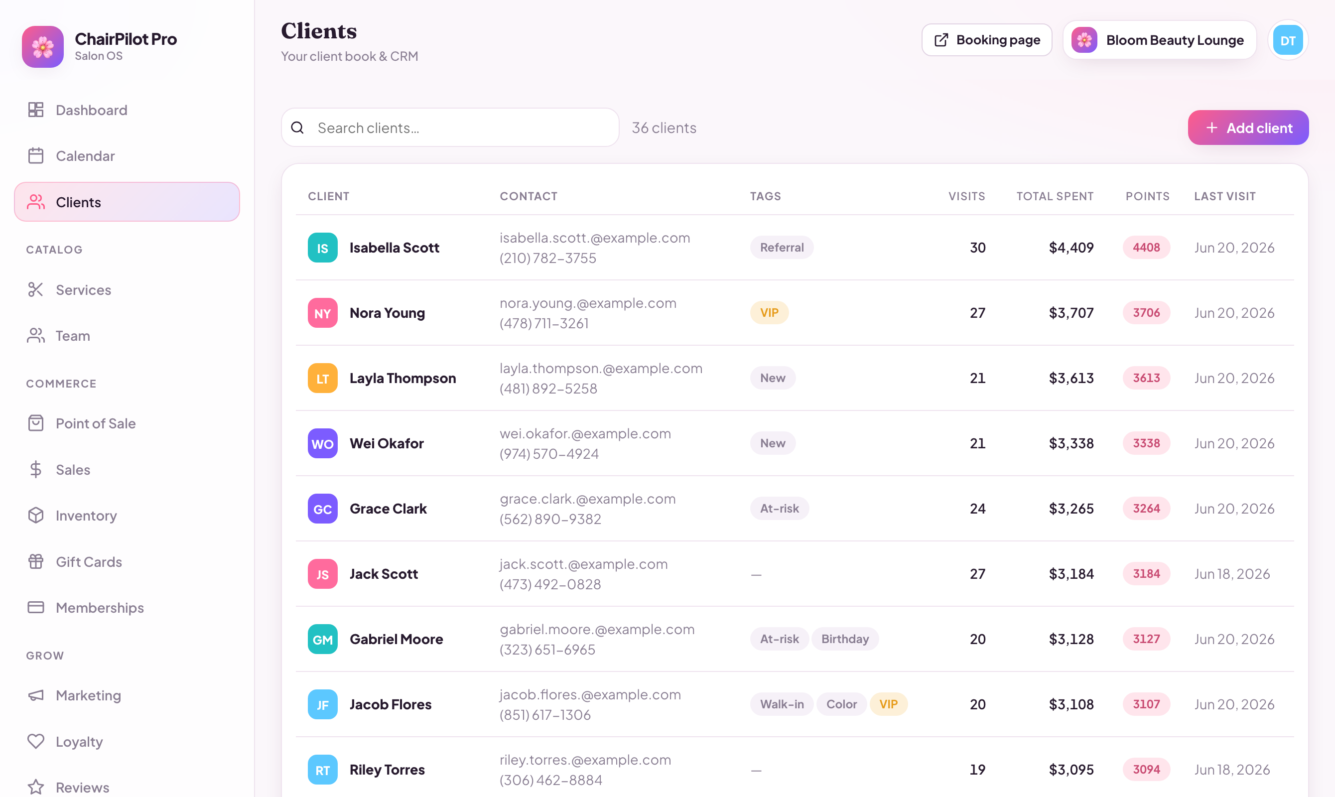 ChairPilot Pro client CRM