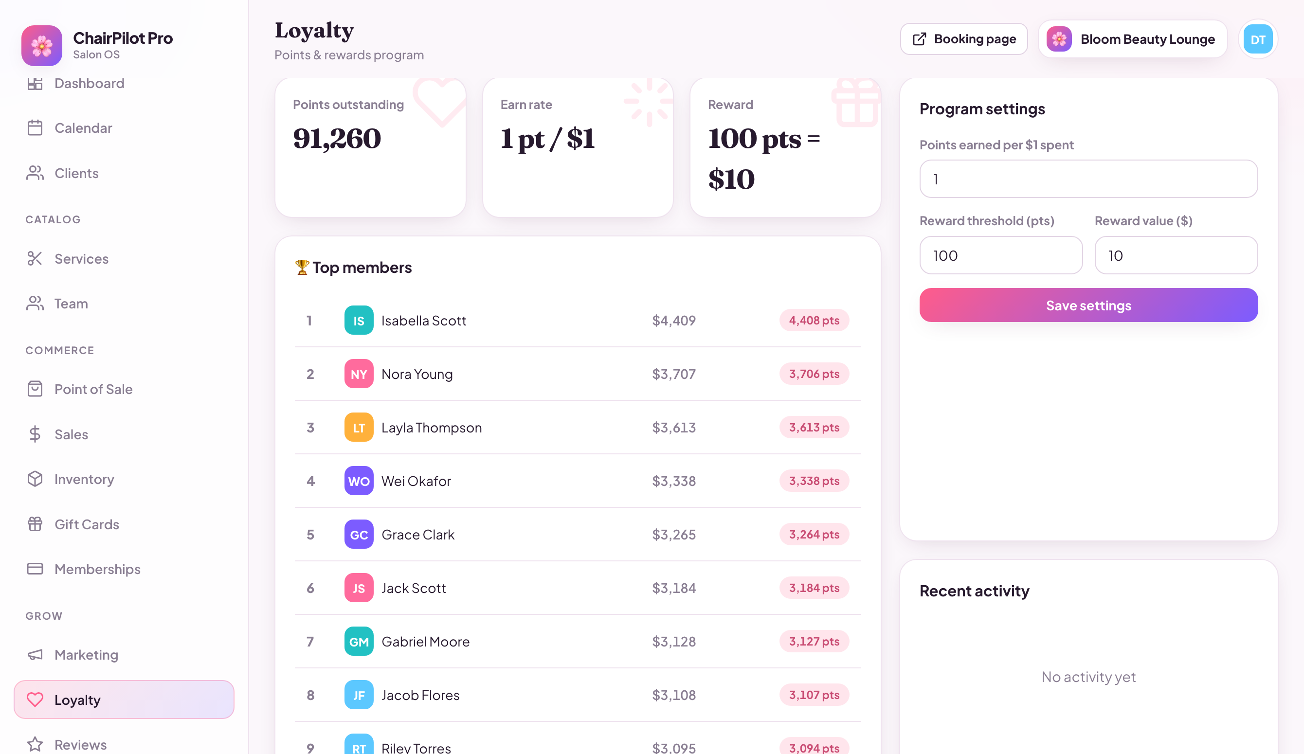 ChairPilot Pro loyalty program