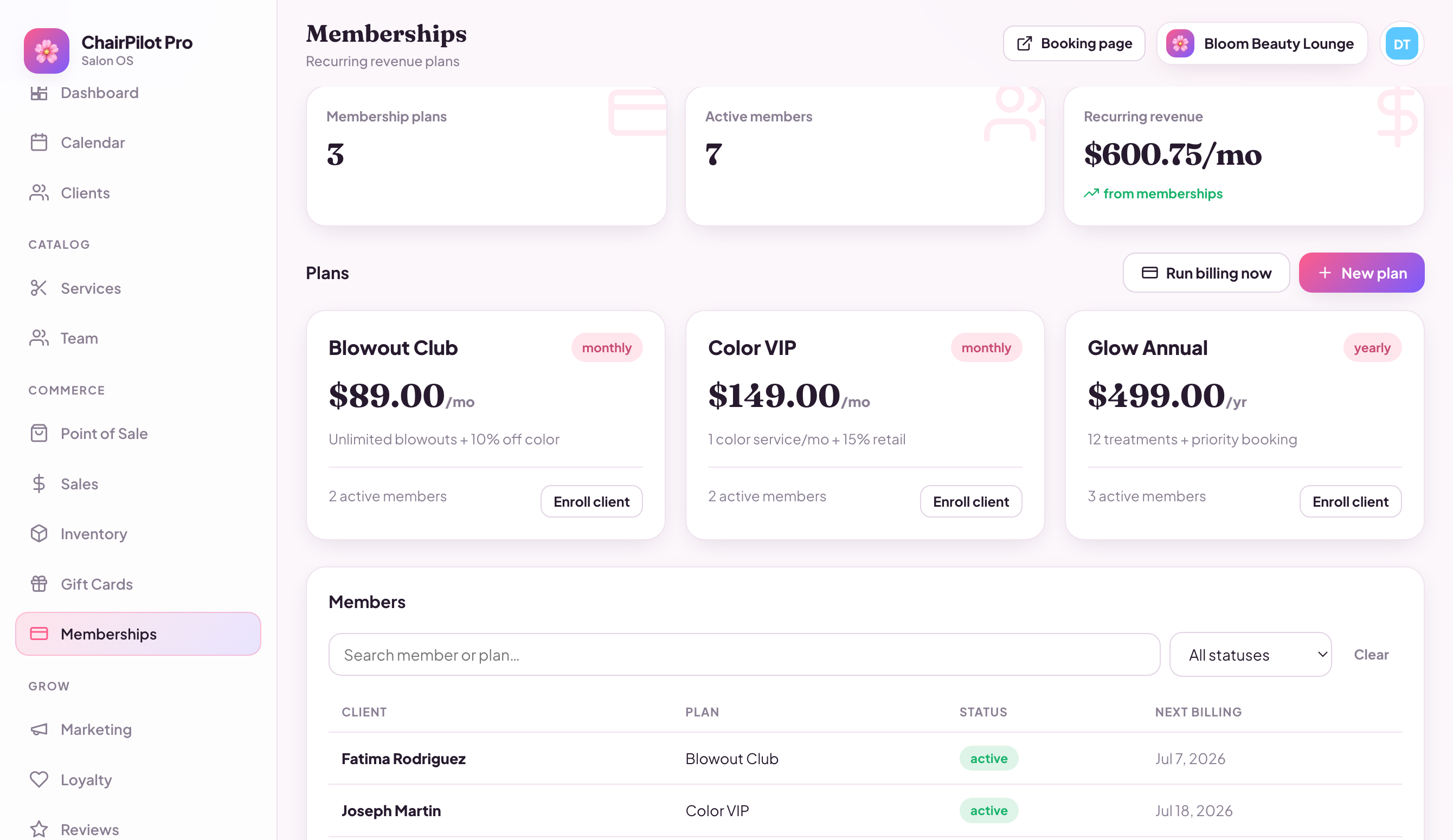 ChairPilot Pro memberships