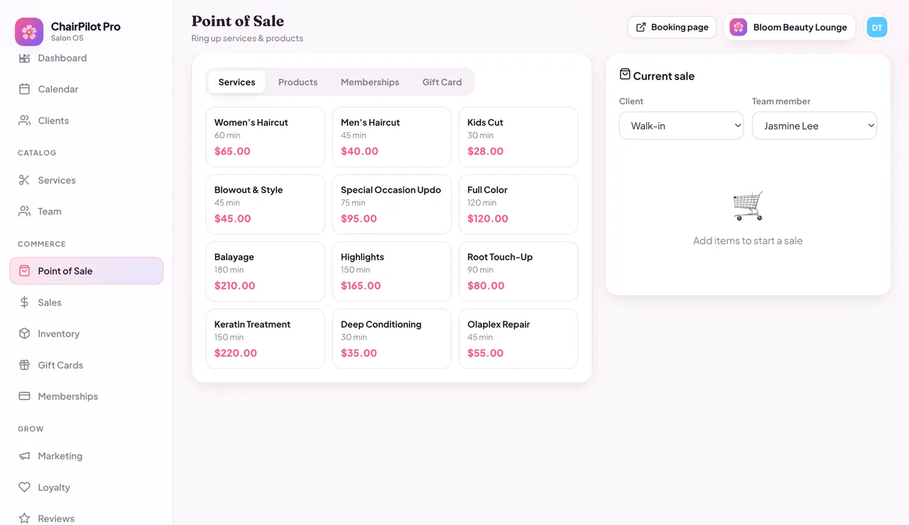 ChairPilot Pro point of sale